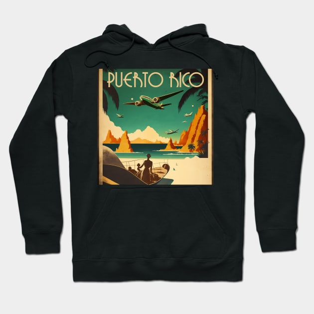 Puerto Rico Vintage Travel Art Poster Hoodie by OldTravelArt